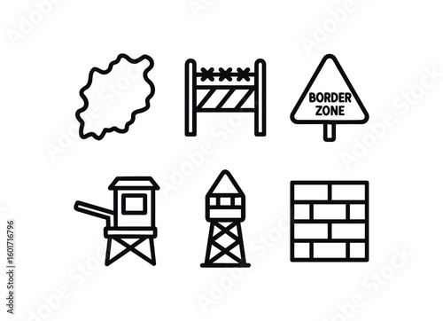 straight perfect stroke icon mono icons style isolated border map border fence panel border checkpoint booth border zone marker border control border segment