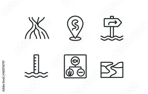 straight perfect stroke icon mono icons style isolated river diag river meander marker river navigation river flood gau river ecosystem chart river section
