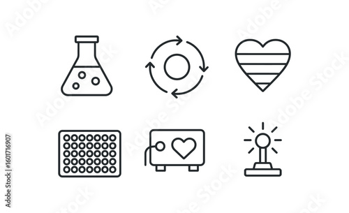 straight perfect stroke icon mono icons style isolated life cell culture flask life cycle chart life force meter life viability assay life support module life field sensor