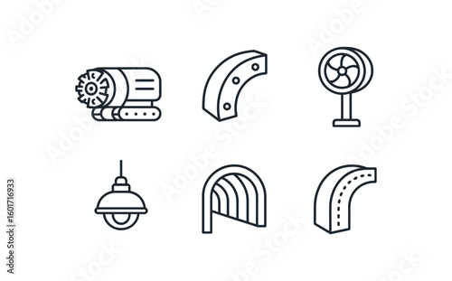 straight perfect stroke icon mono icons style isolated tunnel bore drill tunnel lining segment tunnel ventilation shaft tunnel ing fiture tunnel portal tunnel waterproof membrane
