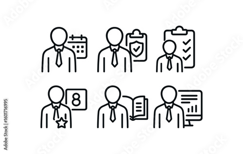 straight perfect stroke icon mono icons style isolated supervisor schedule planner supervisor safety clipboard supervisor inspection checklist supervisor performance scoreboard supervisor