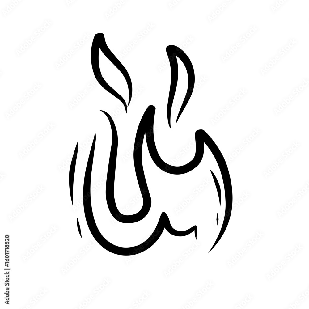 Naklejka premium hand drawn hot fire icon