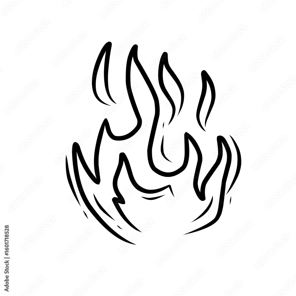 Obraz premium hand drawn hot fire icon