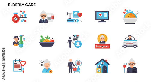 Elderly Care Services & Support Icons