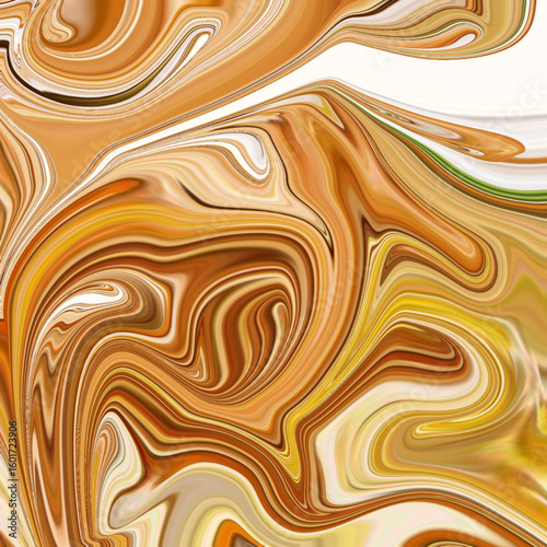 Vibrant abstract swirl of warm caramel, gold, and beige tones, perfect for backgrounds, textures, or modern art prints. No visible logos or people.