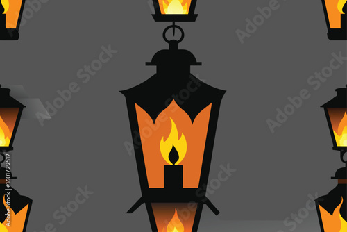a group of candles on a creepy altar vector illustration