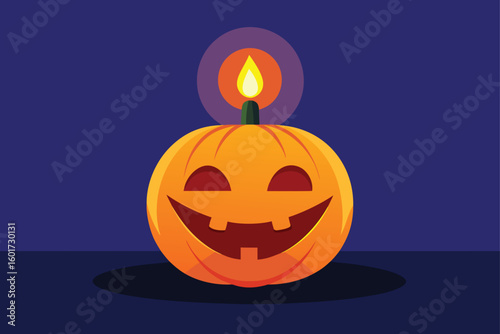 spooky lantern candle with eerie glow vector illustration