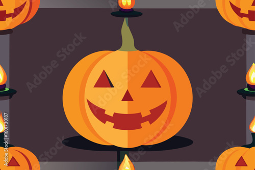 candlelight altar scene with ghostly candles vector illustration