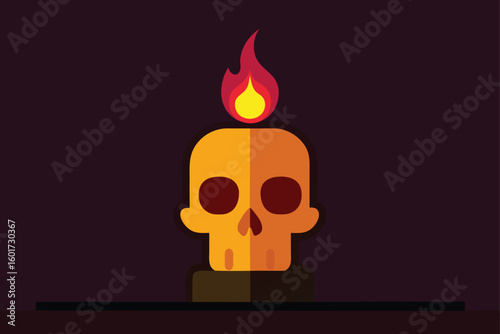 jack o lantern table candle glow vector illustration