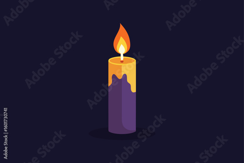bat themed candle in lantern holder vector illustration