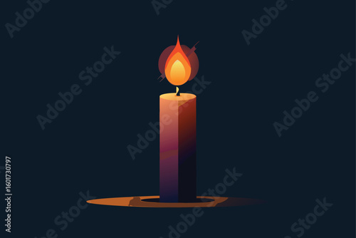 creepy altar candle scene vector illustration