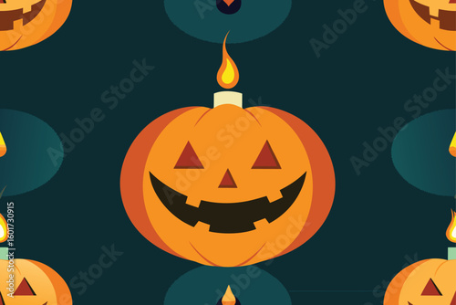 pumpkin porch candle for halloween decor vector illustration