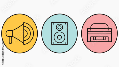 Collection of music and audio related icons