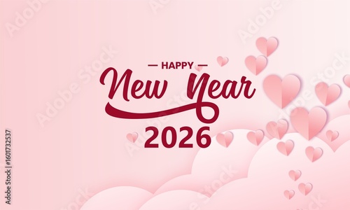 Happy New Year 2026 design concept, poster banner or greeting card for happy new year.