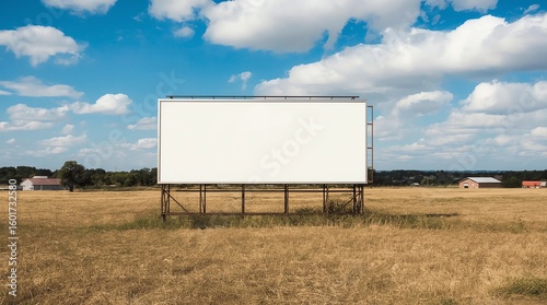 Wallpaper Mural Blank white advertising billboard mockup in a village Torontodigital.ca