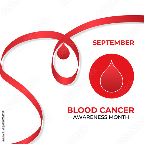 Vector graphic of Blood Cancer Awareness Month is September, an opportunity to spread awareness of leukemia, lymphoma, and multiple myeloma. Banner poster, social media, flyer and background design.
