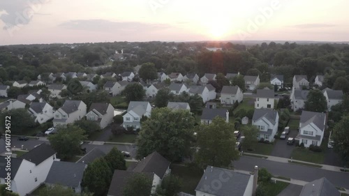 Sunset in the suburbs