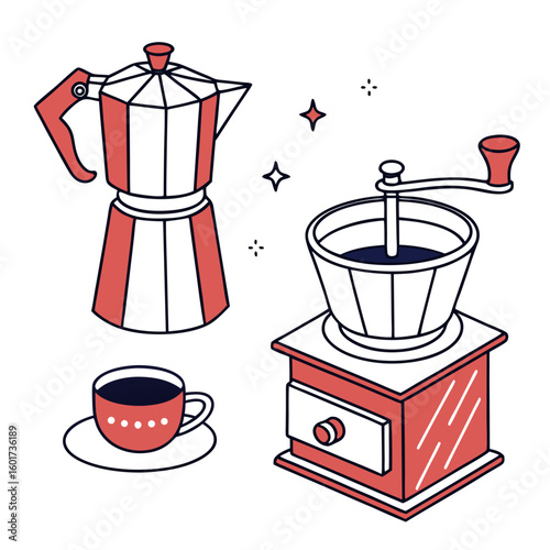 Coffee brewing tools moka pot grinder cup coffee grinder coffee cup