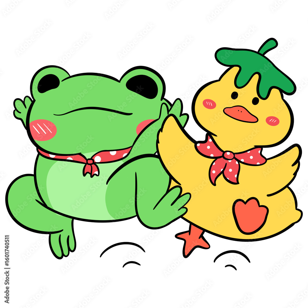 Obraz premium frog and duck