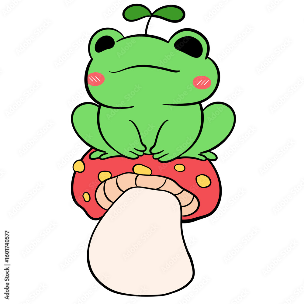 Obraz premium frog and mushroom