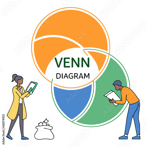 Venn diagram analysis with people and data comparison