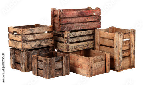 Stacked wooden crates