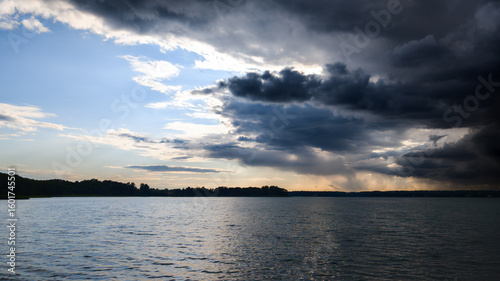 sunset over the river