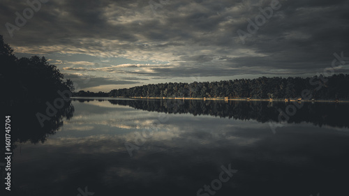 sunset over the lake