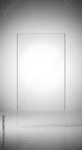 Elegant Clear Acrylic Sheet Showcase against a Gradient Light Backdrop simple design