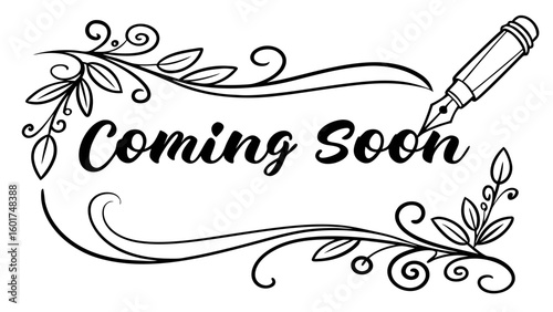 Coming Soon Announcement with Elegant Floral Frame