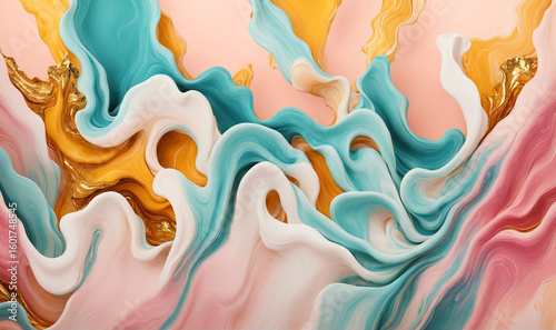 flowing pastel abstract liq...