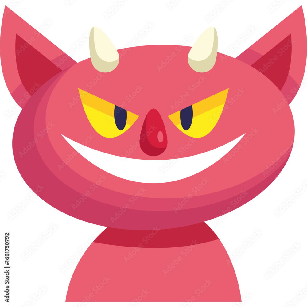 Obraz premium Flat Halloween Devil Icon Illustration
