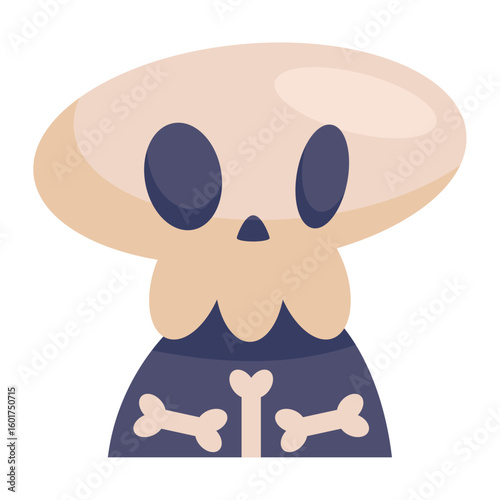 Flat Skeleton Halloween Icon Design