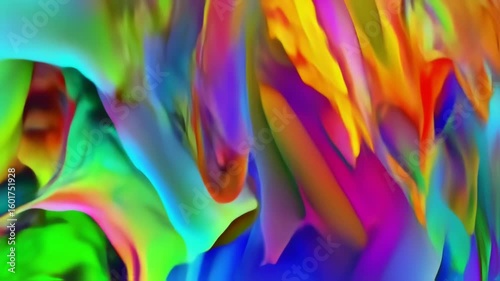 Vibrant, flowing abstract artwork with intense color gradients and smooth textures
