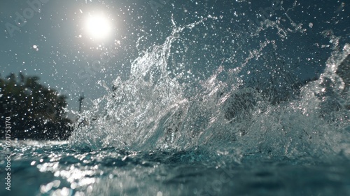 Wallpaper Mural Water Splash in Pool Torontodigital.ca