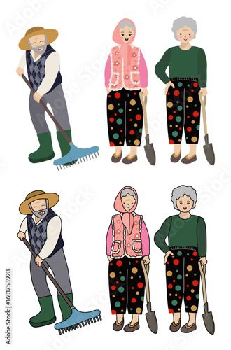 농촌의 할아버지 할머니