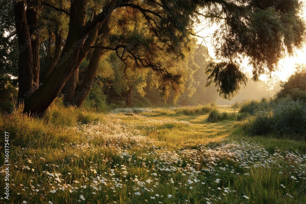 Fototapeta premium Bright field at sunrise