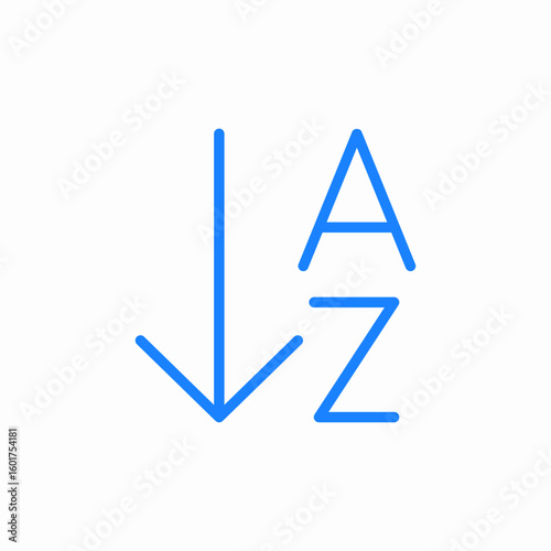 alphabetical sort down icon sign vector