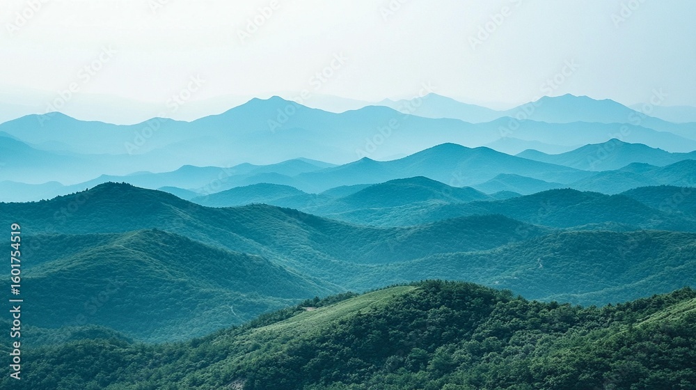 Fototapeta premium Serene Blue Mountains Landscape