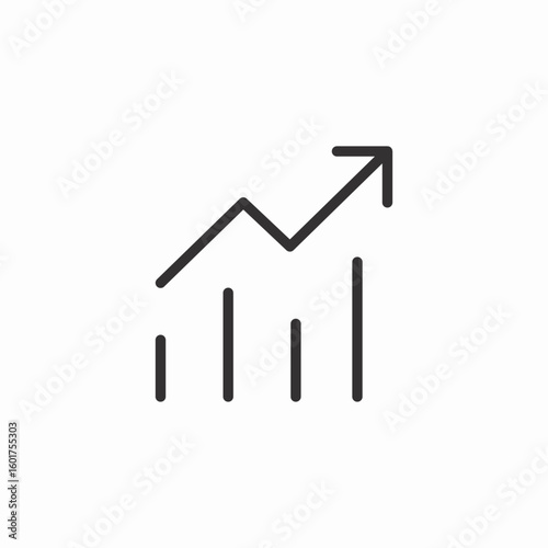 graph up icon sign vector