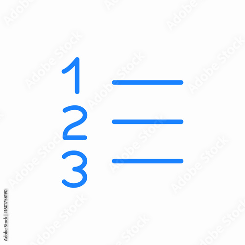 numbered list icon sign vector