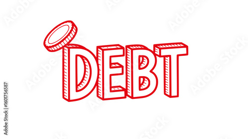 Debt Concept with Coin.