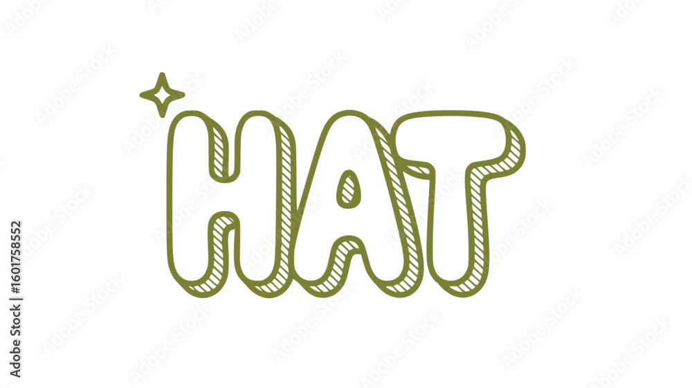 Naklejka premium Hat Word Art.