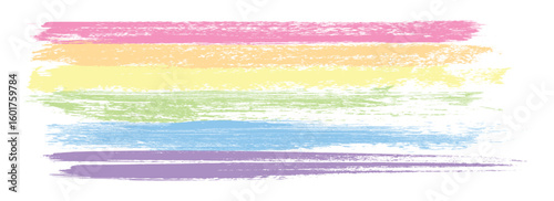 Vector hand drawn LGBT pride brush stroke texture flag. Rainbow flag grunge LGBTQ bg.