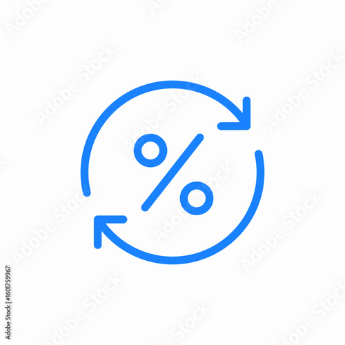 annual interest rate percentage icon sign vector