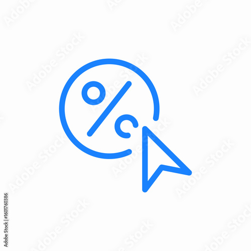 click percentage discount details icon sign vector