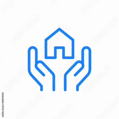 home protection property insurance icon sign vector
