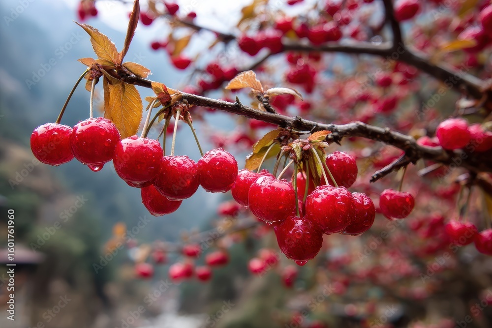 Obraz premium Cherry pendulum photo from Wenchuan China