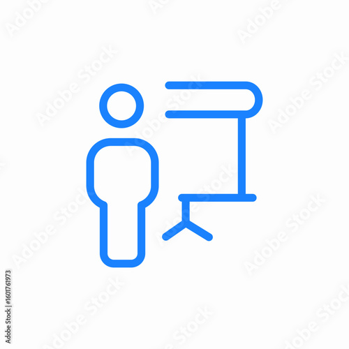 person presenting icon sign vector
