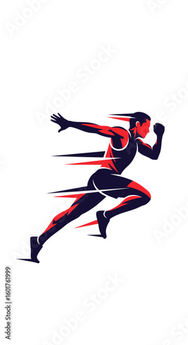 Dynamic Running Man Speed Sprint Vector
